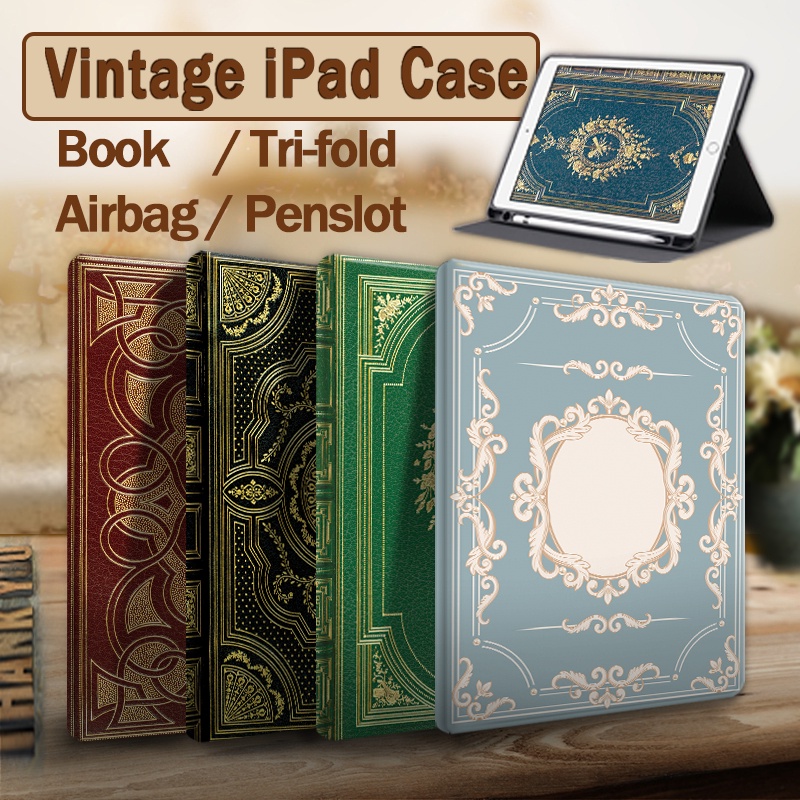 Vintage Custome For iPad Case with pencil holder ipad air casing 9th ...