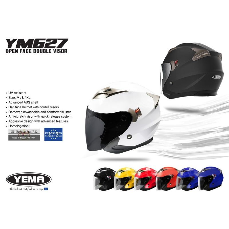 YEMA Helmet (YM627) Double Visor Motorcycle Helmet Shopee Malaysia