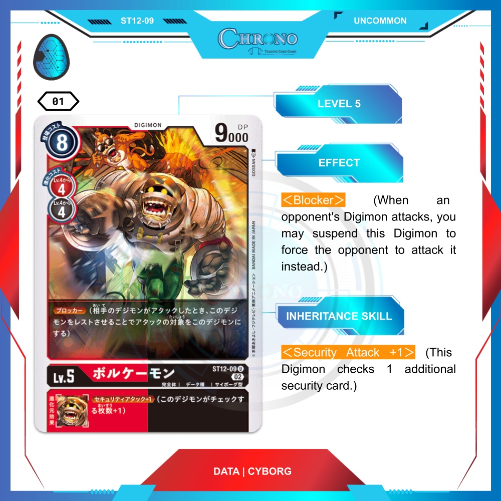ST1209 Volcanomon Digimon Card Single Chrono TCG
