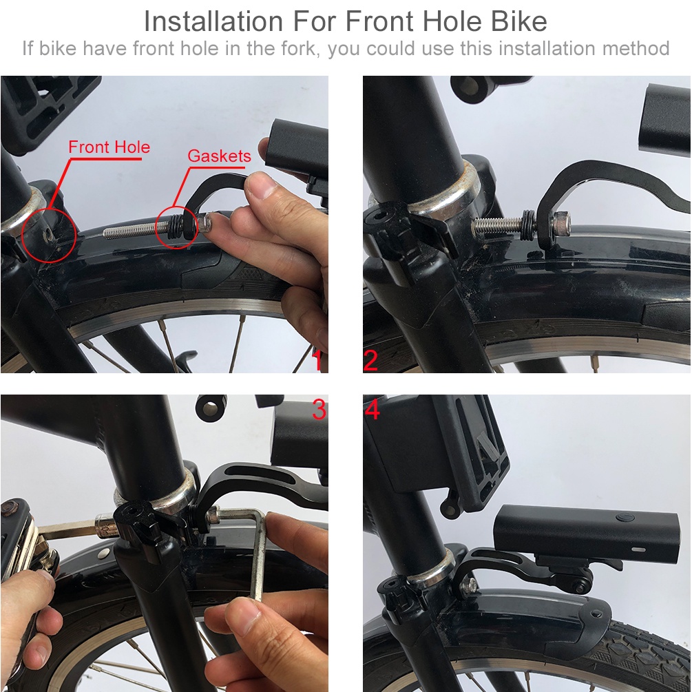 TWTOPSE 400 Lumen Bike Light With Rack For Brompton 3SIXTY Folding ...