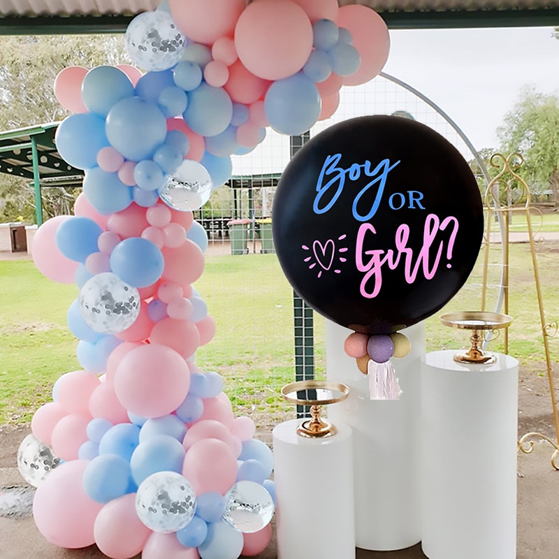 91-112pcs Gender Reveal Party Macaron Latex Balloon Garland Arch Boy or ...