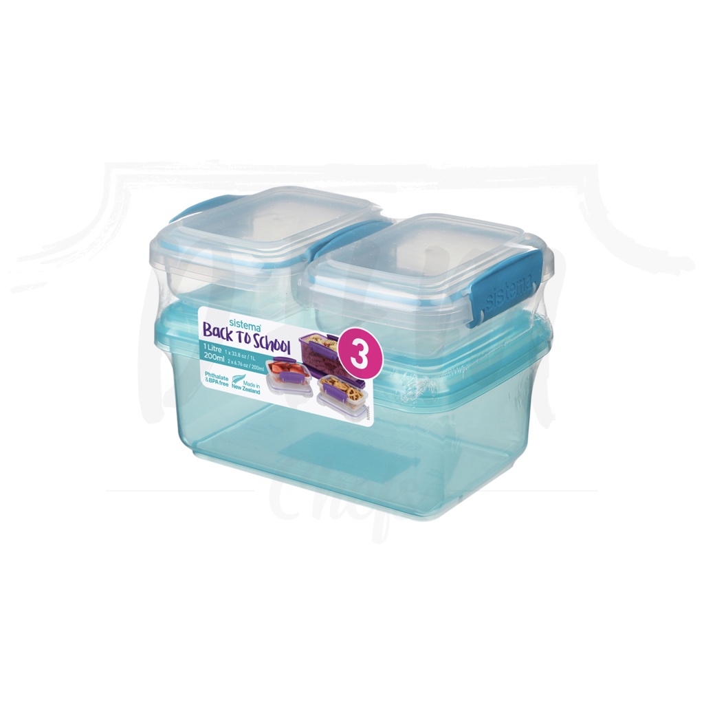 sistema - 3pcs Back to School Pack Storage Container | Microwave & Freezer Safe