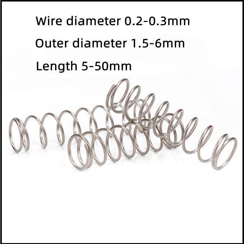 【XCF】5pcs compression spring SUS304 stainless steel wire diameter 0.2mm ...