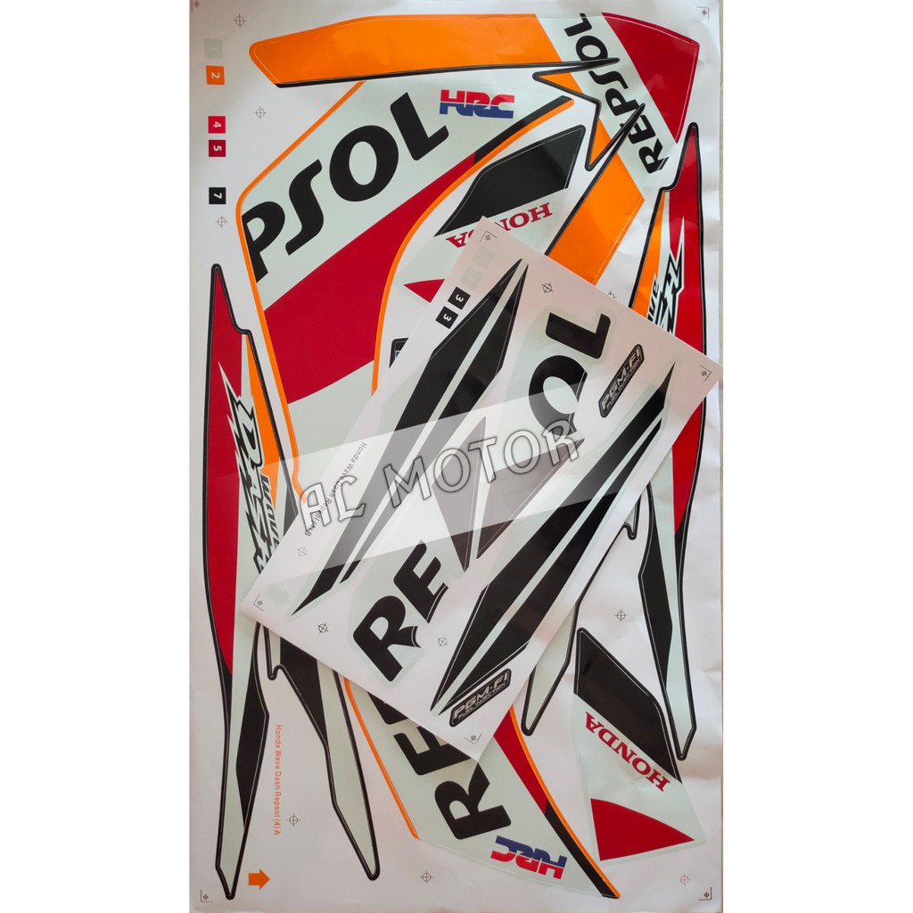 HONDA DASH 2 FI ( 4 ) STICKER SET REPSOL/STRIPE SET | Shopee Malaysia