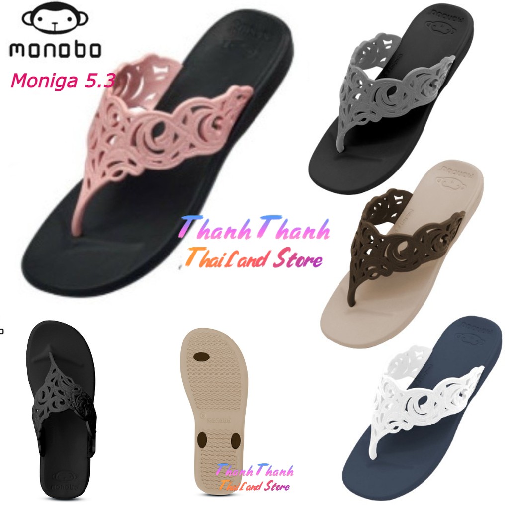 MONOBO Thai slippers - Moniga 5.3 low heel plastic flip-flops | Shopee ...