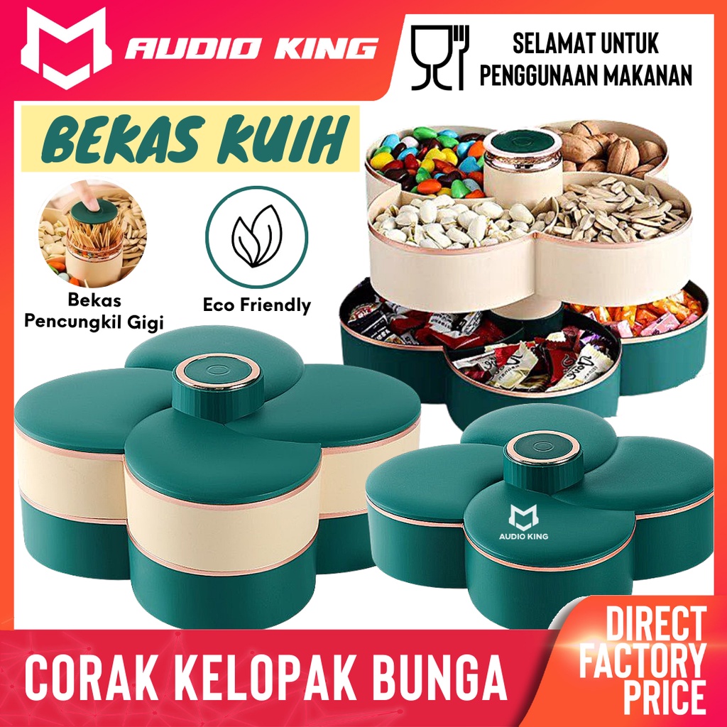 Rotating Candy Box Bekas Kuih Raya Set Nordic Style Balang Kuih Raya Bekas Kueh Raya Candy Tray 2623