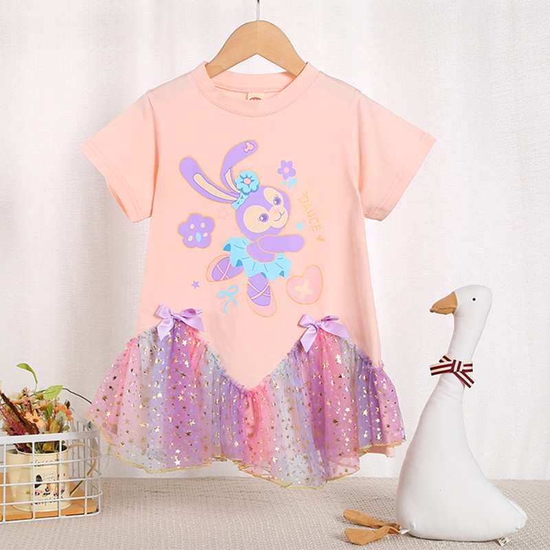 Baju Baby Girl Shirt Dress Summer Cotton Tshirt Skirt Cute Rabbit