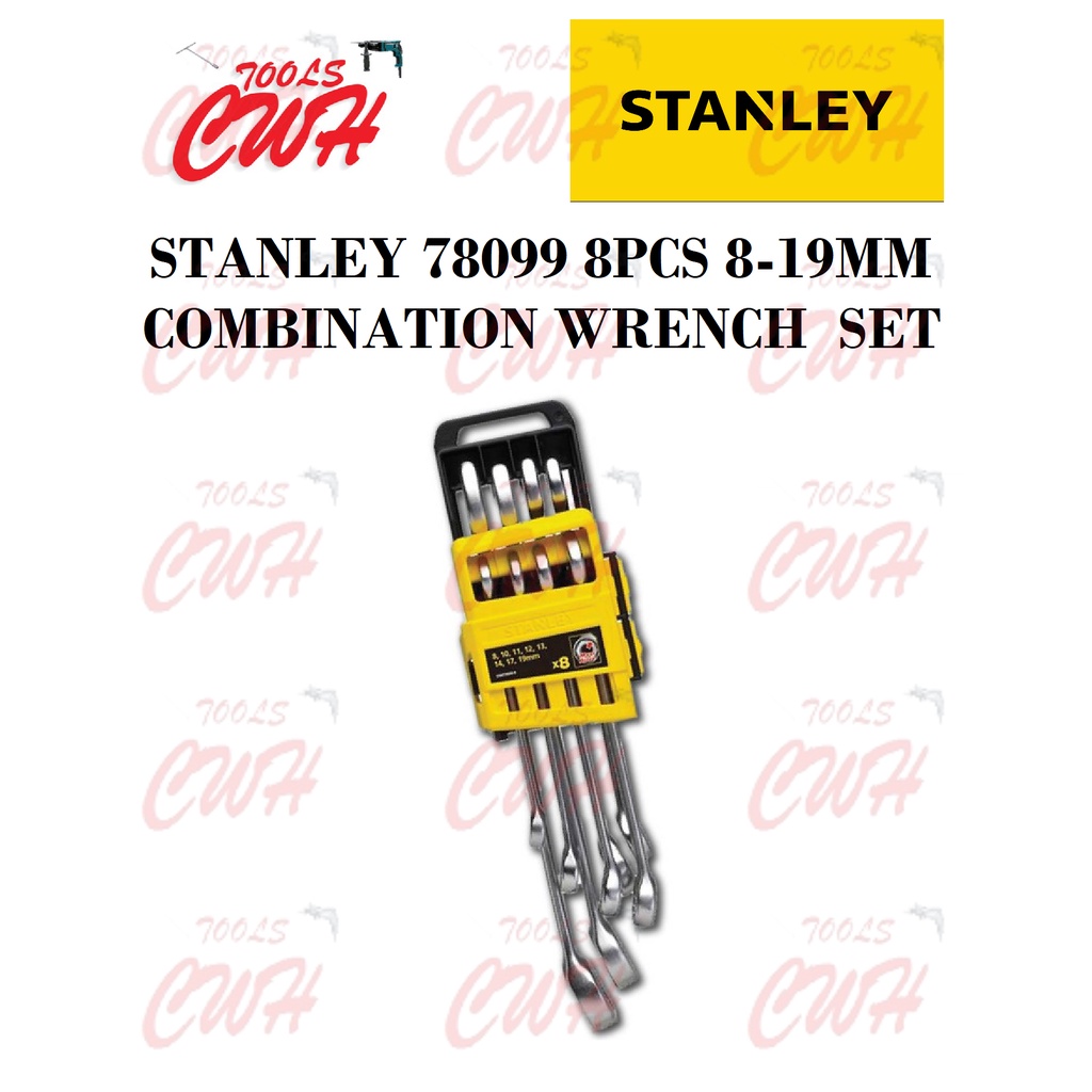 STANLEY 78099 8PCS 8-19MM COMBINATION WRENCH SPANNAR SPANNER SET 78-099 ...