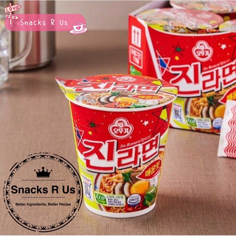 Ottogi Jin Ramen Cup (Spicy) 韩国辣金拉面 오뚜기 진라면 컵 매운맛 (65g） | Shopee Malaysia