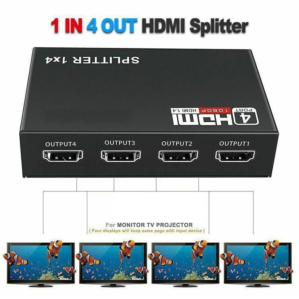 HDTV Splitter 1080P HDMI 2PORT 4PORT 8PORT Male to 2 Monitor Projector ...
