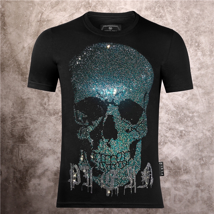 Philipp Plein T shirt Men Short Sleeve Rhinestone Skull Pattern T shirt Casual Shirt PP107 Shopee Malaysia