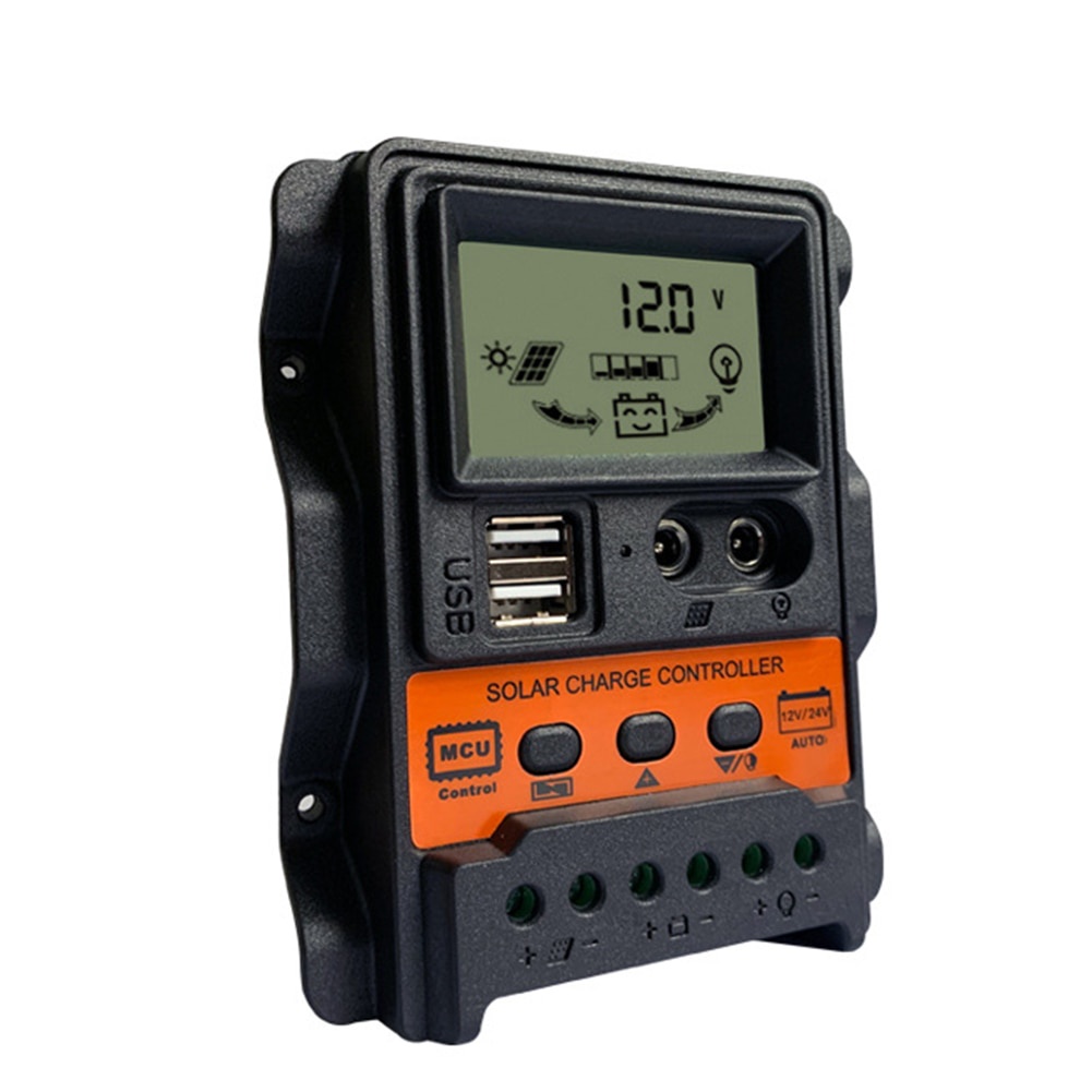 Solar Solar Controller PWM 30A 20A 10A Dual USB LCD Display 12V 24V ...
