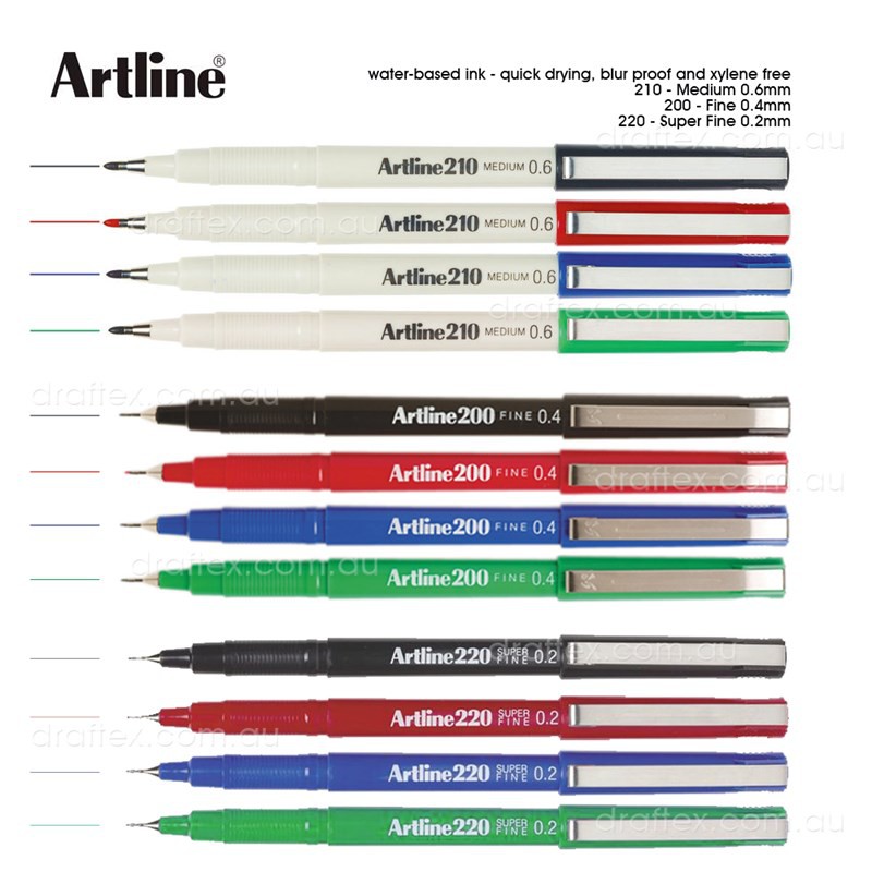 Artline Supreme Fine EPFS-210 Pen 0.6mm Nib Fineliner Color Pens