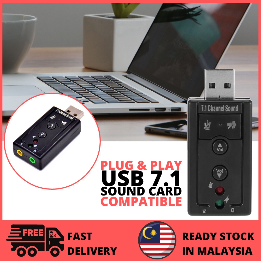 🔥Ready Stock🔥 USB SOUND CARD USB 7.1 Computer USB sound card Microphone