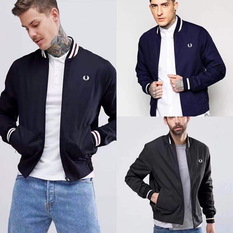 ORIGINAL Fred Perry Tennis Bomber Jacket Baju FP Lelaki Shopee Malaysia