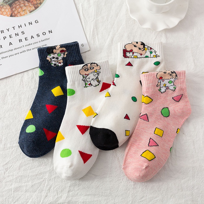 Sarung Kaki Perempuan Crayon Shin Chan Woman Socks Carton Cute Sock ...