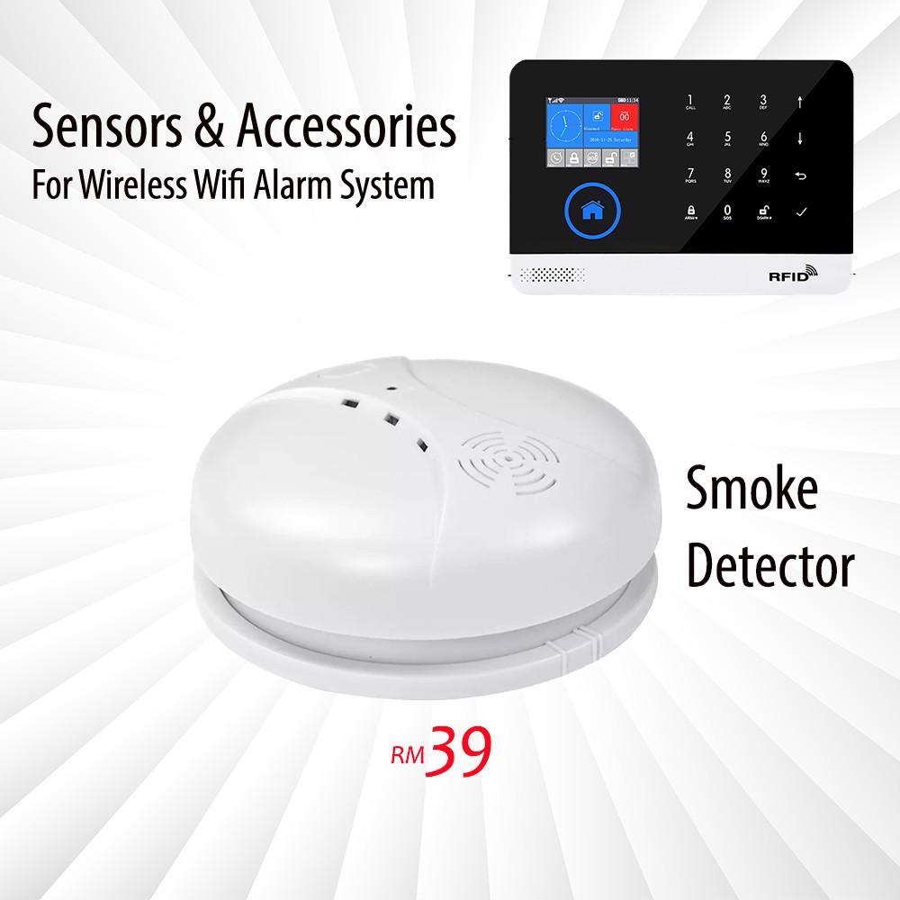 Wireless 433Mhz Smoke Detector - For Wireless Wifi Smart Alarm System ...