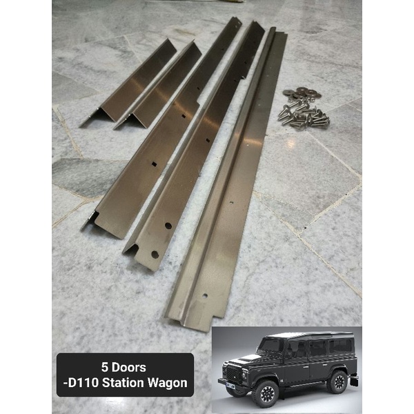 LAND ROVER DEFENDER 90/110/130 STAINLESS STEEL FLOOR RETAINER TRIMS SET ...