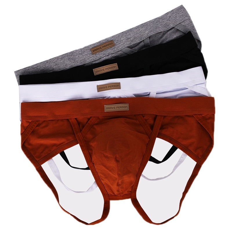 Men's Underwear Backless Cotton Jockstrap Breathable Low Waist Thongs ...