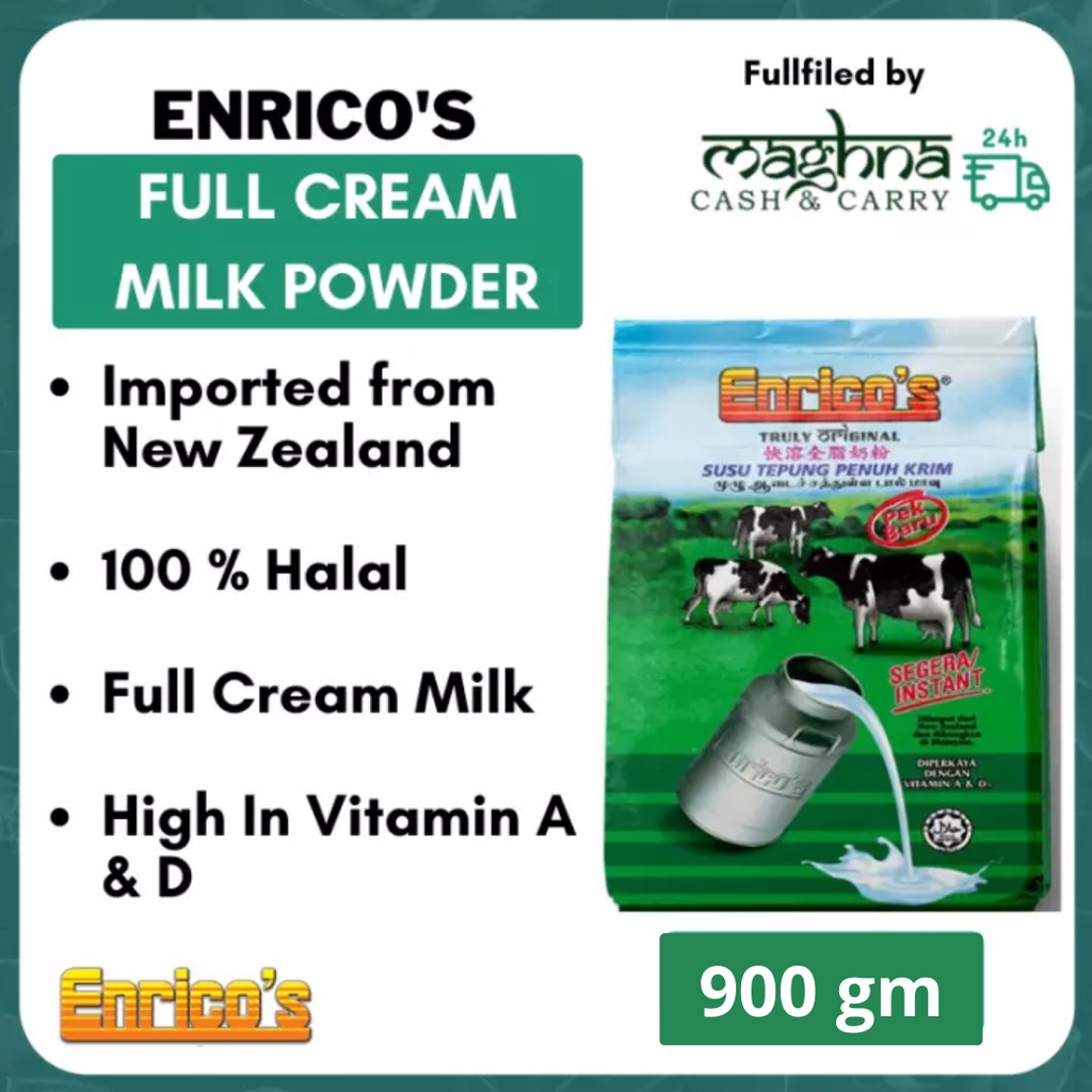 Enrico's Full Cream Milk Powder (Susu Tepung Penuh Krim) 1 Pack (900