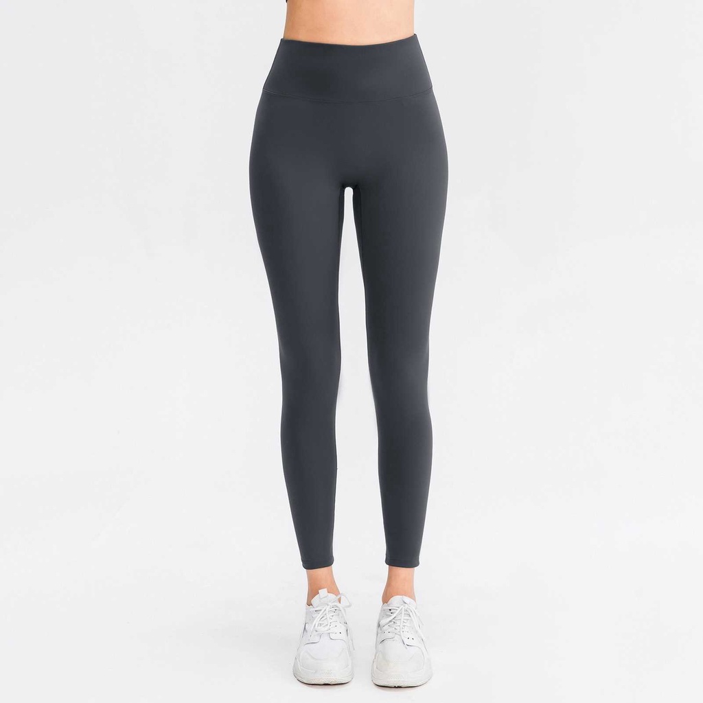 Women Yoga Leggings Quick Dry NonSee Through High Waist Push Up Sport Workout Pants (Dark Gray