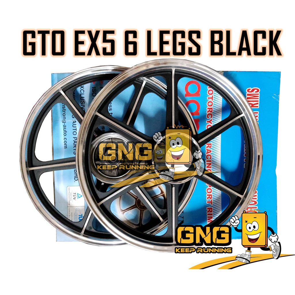 EX5 SPORT RIM BLACK 6 LEGS GTO (ASP) | Shopee Malaysia