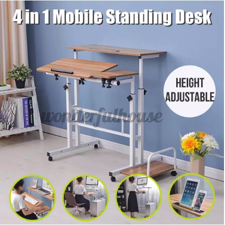 Desktop Computer Table Upgraded Height Adjustable Standing Laptop Desk ...