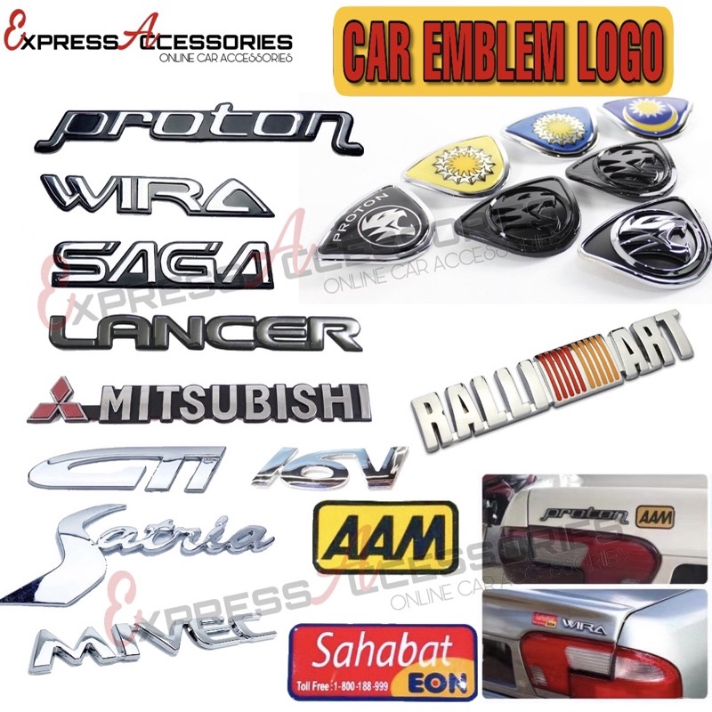 Car Emblem Proton Saga Wira AAM SAHABAT EON epoxy sticker logo ...