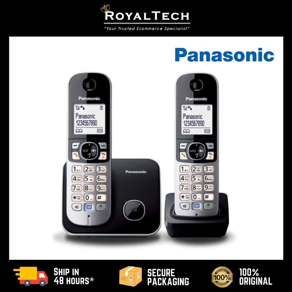 PANASONIC KX-TG6812 DECT Phone | Twin pack | Wireless Phone | Cordless ...