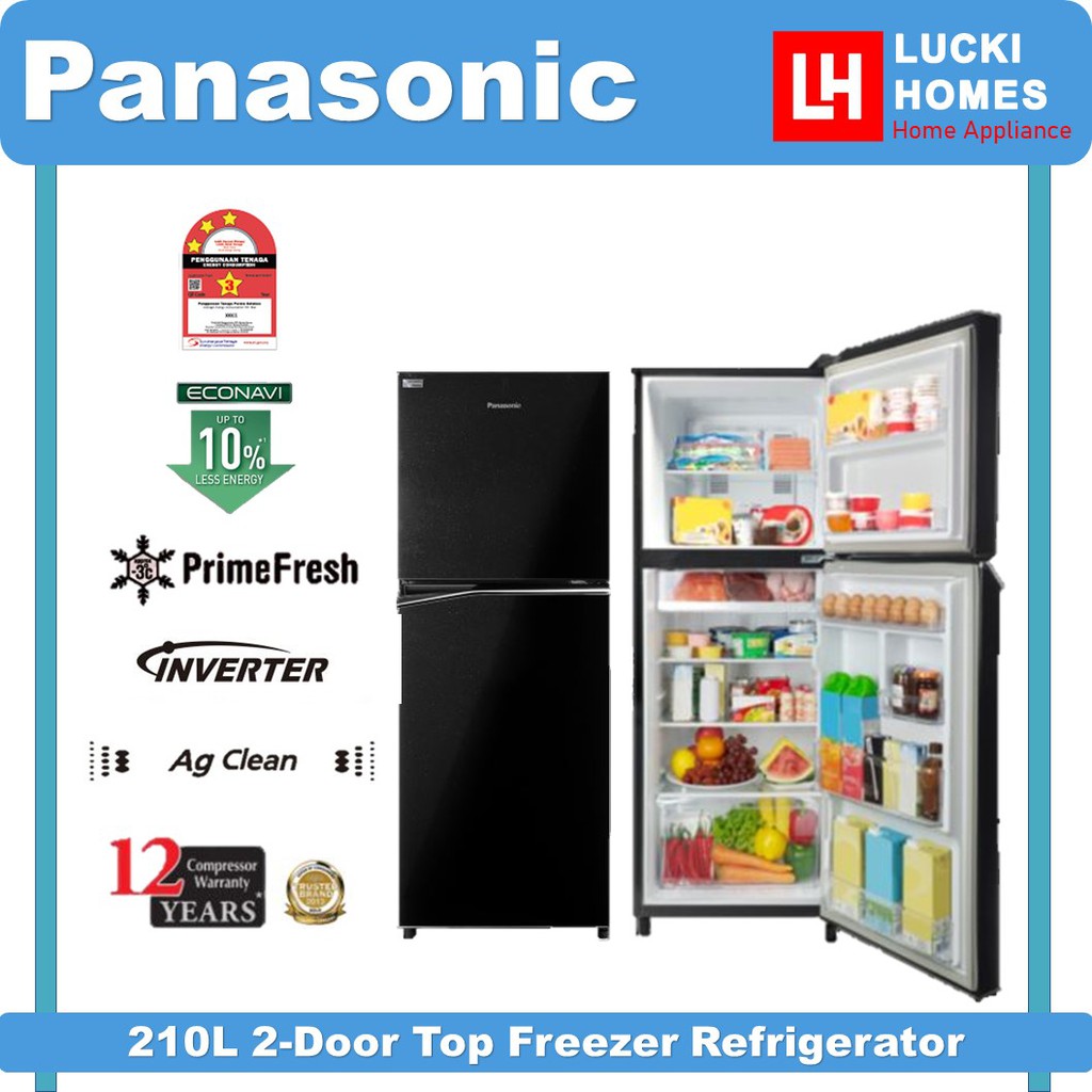 Panasonic 210L Econavi Inverter 2Door Top Freezer Refrigerator NR