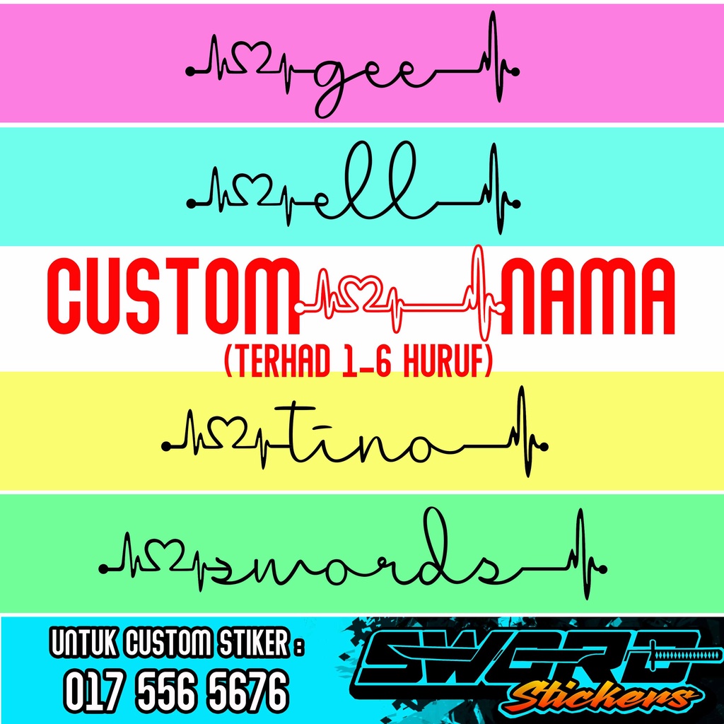 Stiker Nama Untuk Motor Dan Kereta Custom Sticker Vinyl Untuk