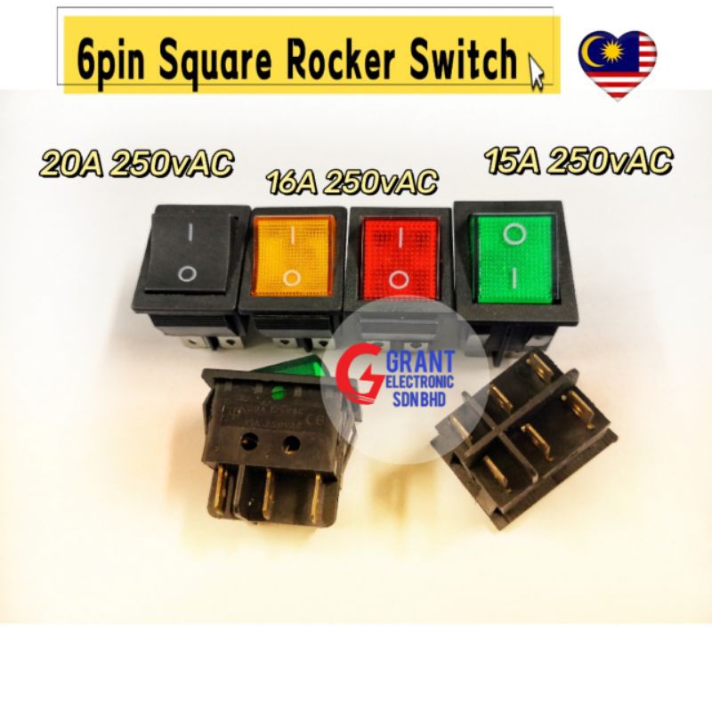 福袋 売れ残り 5 スイッチ 個 Rocer 位置 3 ピン 6 DPDT 20A/125V 16A/250V AC Controls&Indicators