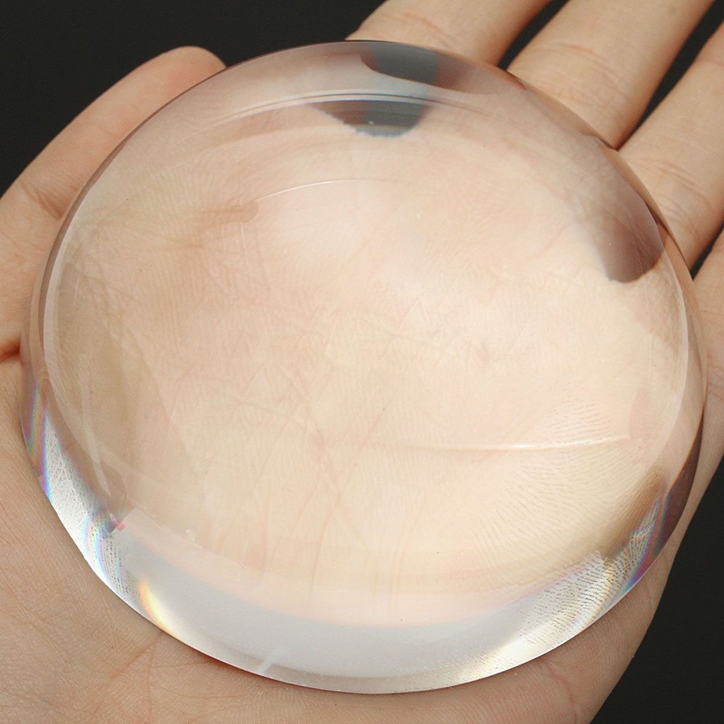 Clear Magnifying Paperweight Dome Magnifier Semi Crystal Ball Reading