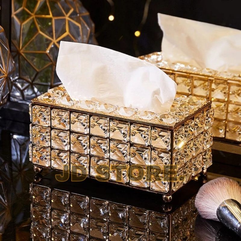 Light Luxury Crystal Tissue Box Hoe Wedding Decorations Creative Paper Storage Box - Tissue Holder and Napkin Holder price