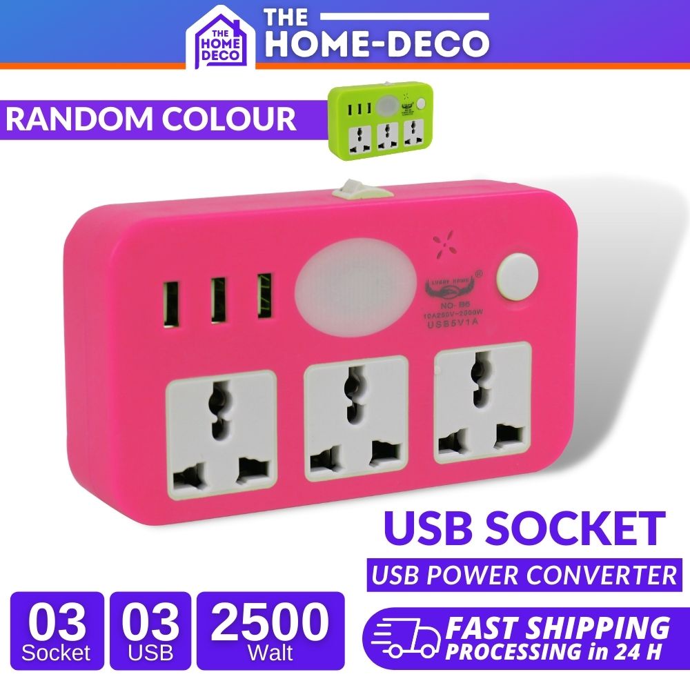 B6 3G 3USB Socket USB Power Converter Universal Socket Laptop Iphone ...