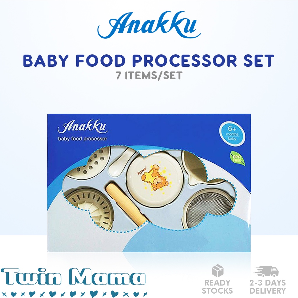 ANAKKU Baby Food Processor Set Pemproses Makanan Bayi BPA Free Pestle