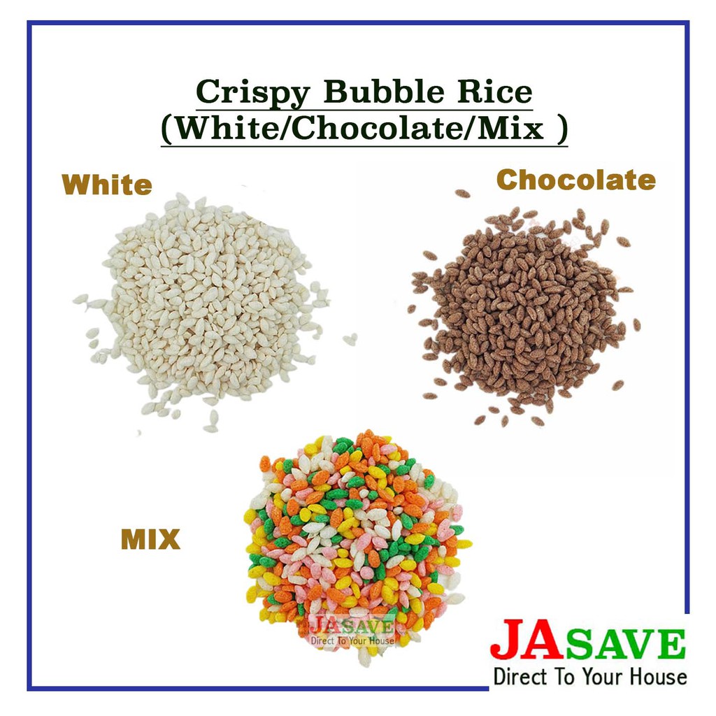 (500g/1kg) Crispy Bubble Rice White / Bubble Rice Cocoa Chocolate / Mix ...