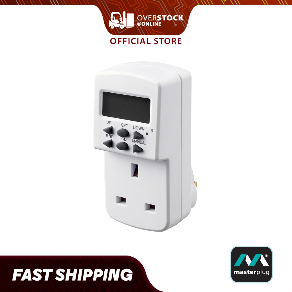Masterplug Programmable Electronic Timer TES7MPA with Time Display