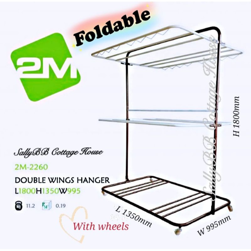 FOLDABLE DOUBLE WING HANGER 2260/Clothes Hanger Drying Rack/Rak ...