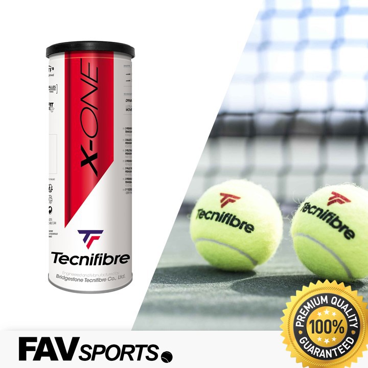 Tecnifibre X-One Balles De Tennis Haut De Gamme – Pot De 4, Homologuées ITF/FFT/FIT, Pour Compétition