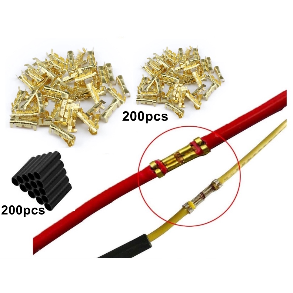 400pcs U-Shaped Terminal Tab Cold Inserts Wire Connector Crimp Cable ...