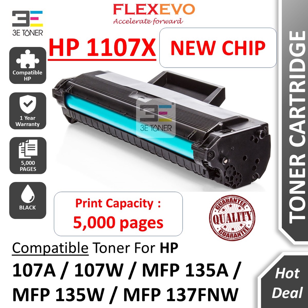 Compatible HP W1107A W1107X 107A 107X NEW CHIP Cartridge for HP Laser ...