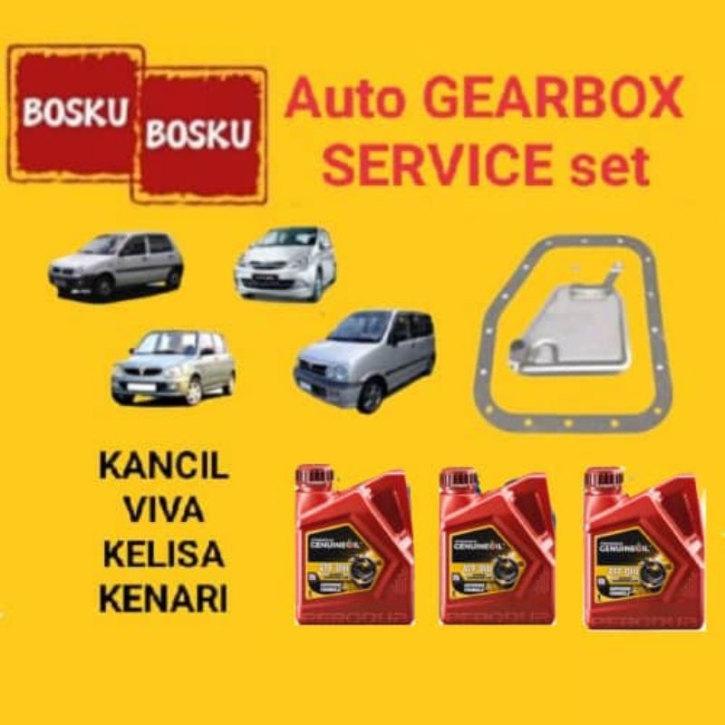 GENUINE PERODUA ATF D III D3 (3 TINS9004J20001)+ AUTO FILTER SET(35303