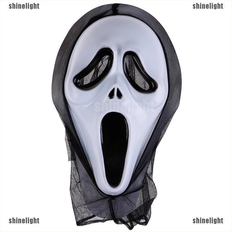 [Shine] Scary Scream Ghost Face Mask Fancy Bloody Dress scary Halloween ...