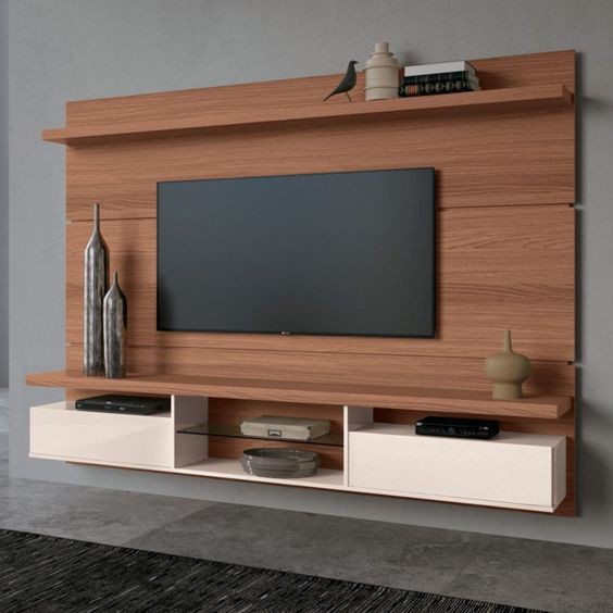 TV cabinet 7 Ft wall Mounted-Two Tone Design | Shopee Malaysia