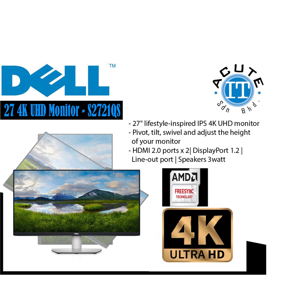 Dell 27 4K UHD Monitor S2721QS Shopee Malaysia