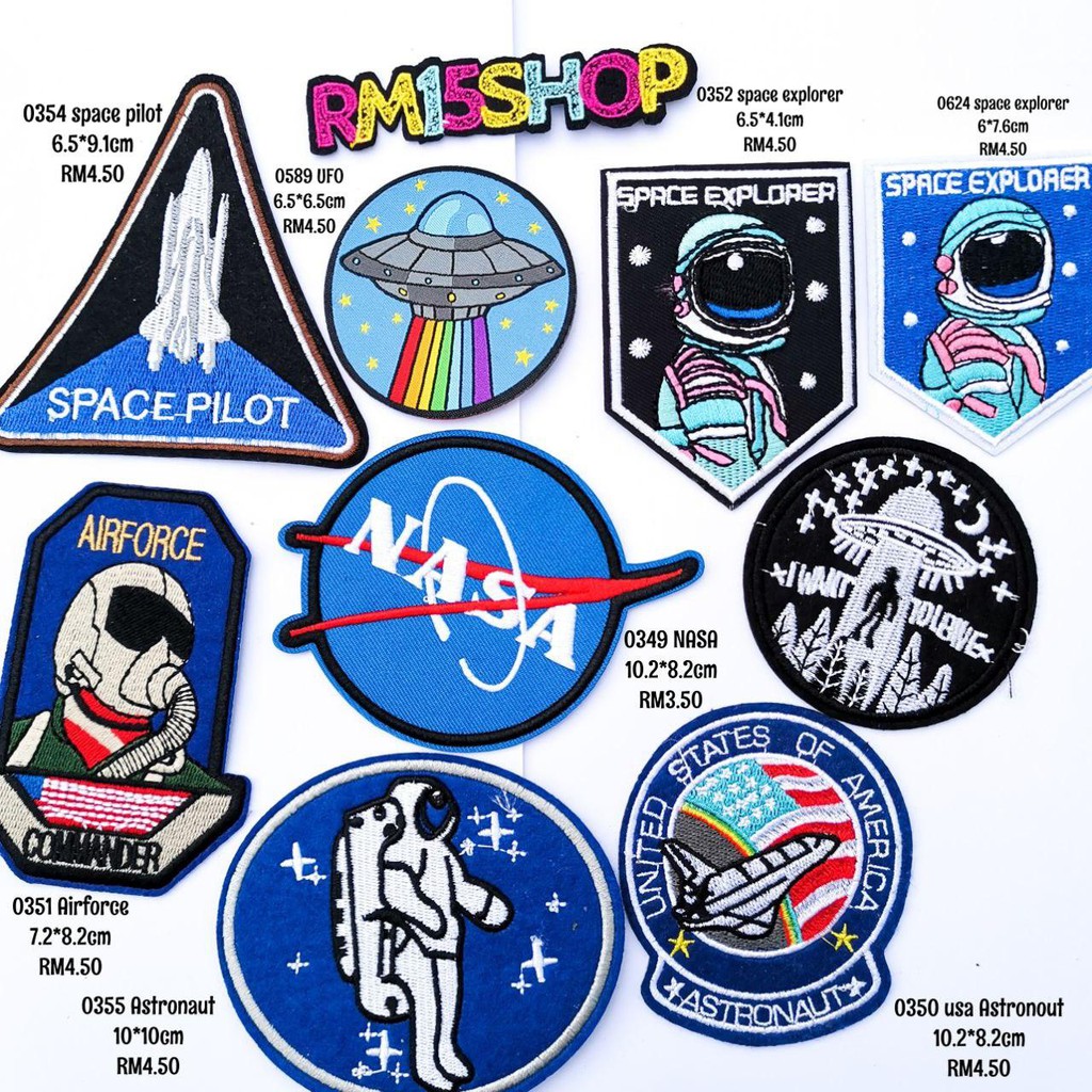 🇲🇾 Iron On Patches Universe Astronaut Galaxy Design Ready Stock ...