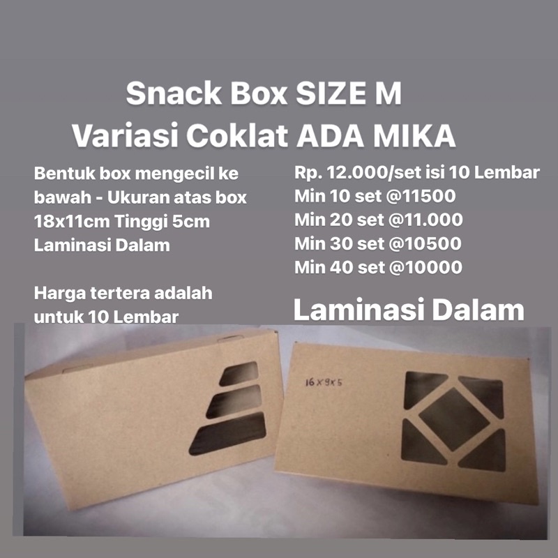 Chocolate Snack Box M contains 10 sizes 18x11 Height 5cm Internal ...