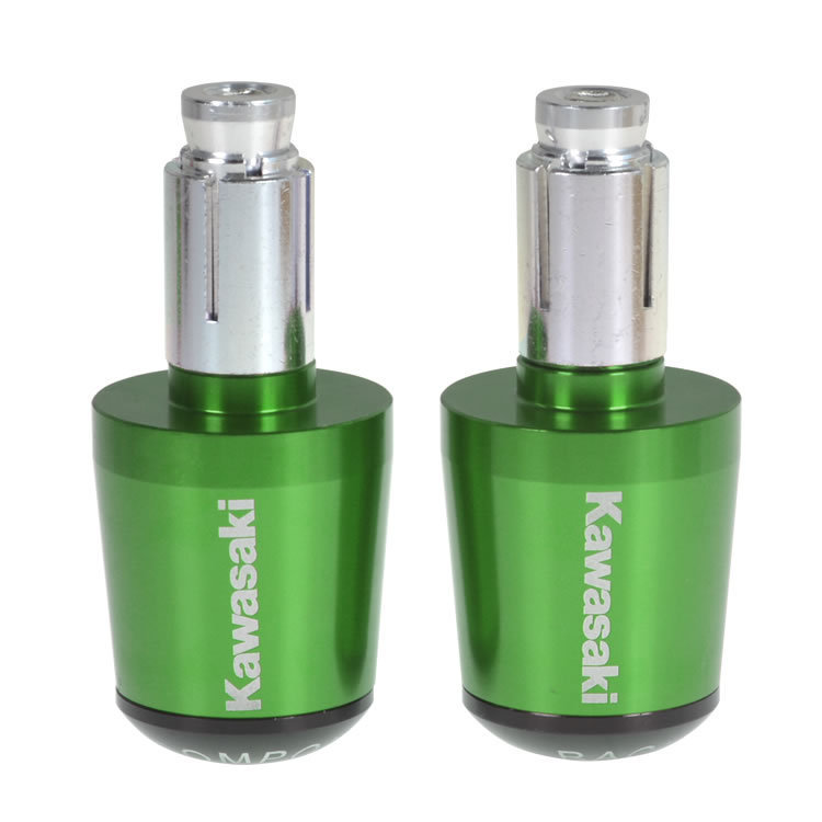Embouts De Guidon Moto Kawasaki Z Série - Compatible Z250 à Z1000, ZX6R, ZX10R, Aluminium CNC, Vert Z-logo
