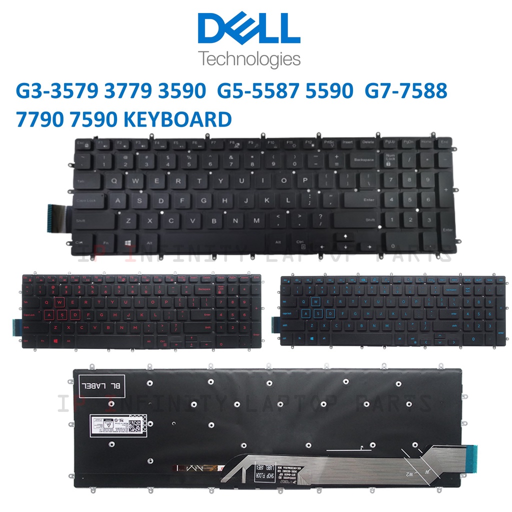 Genuine Dell OEM Laptop Keyboard For Inspiron 5748, 5749, 5755, 5758, 5759 – Non-Backlit, QWERTY